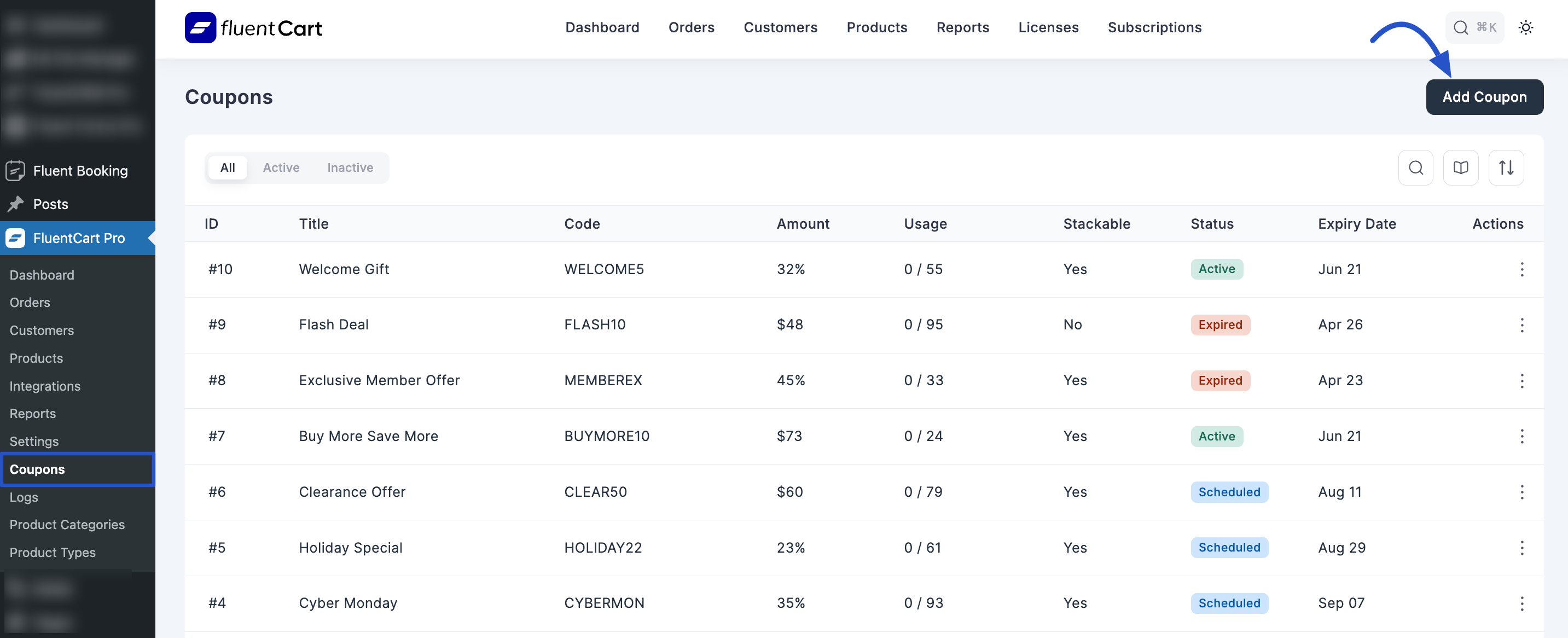 Screenshot of Add Coupon Button